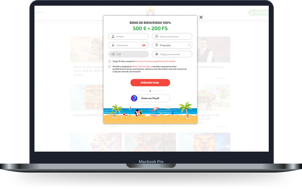 BoaBoa Casino formulario de registro y creación de cuenta