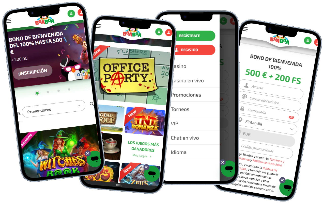 BoaBoa Casino versión móvil con bonos y juegos